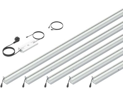 Set 5 barettes lumineuses transformateur et prolongateur pour clôture composite 1.73 m (Argent)