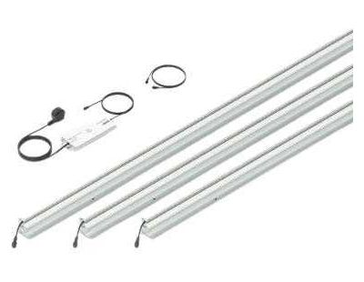 Set 3 barettes lumineuses transformateur et prolongateur pour clôture composite 1.73 m (Argent)