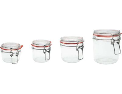 Set de 6 bocaux en verre à armature (200 ml)