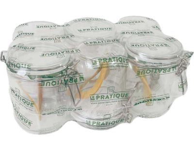 Set de 6 bocaux en verre à armature (500 ml)