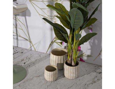 Set de 3 cache-pots en céramique Flake