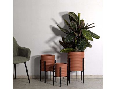 Set de 3 cache-pots en métal Milly