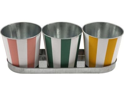 Set de 3 cache-pots en zinc Cabana 12 cm