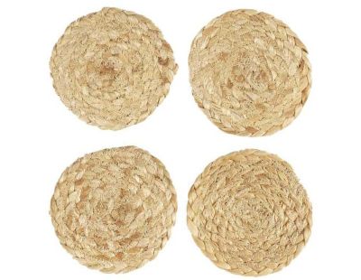 Set de 4 dessous de verre en jute 10 cm