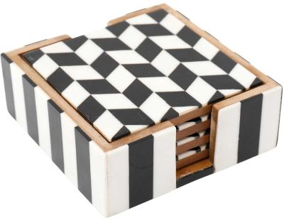 Set de 4 dessous de verre avec support