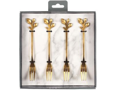 Set de 4 fourchettes à dessert en métal doré Royal
