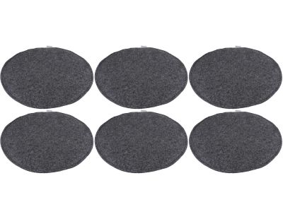 Set de 6 galettes de chaises en feutrine gris 34 cm
