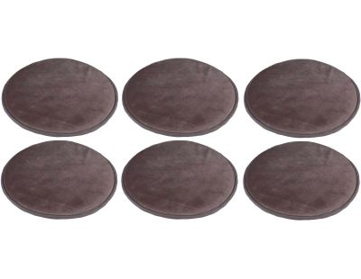 Set de 6 galettes de chaises en velours 34 cm (Taupe)