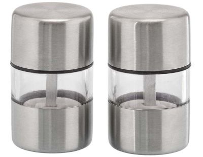 Set de 2 minis moulins sel et poivre en inox