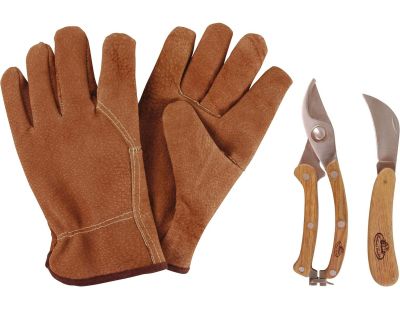 Set d'outils pour tailler avec gant en cuir