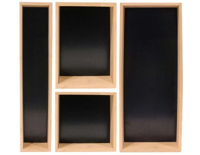 Set de rangements en bois pour tiroir fond noir  (Lot de 4)
