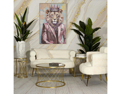 Set table basse et 3 tables d'appoints en métal Noah (Doré)