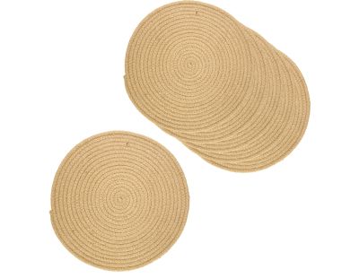 Set de table rond en jute naturelle (Lot de 6) (Naturel)