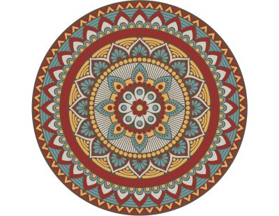 Set de table rond mandala 38 cm (Lot de 6) (Coloré)