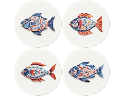 Set de table en vinyle 38 cm Fish (Lot de 4 sets de table motifs assortis)
