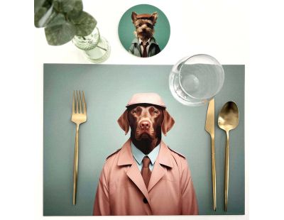 Set de table en vinyle 40 x 30 cm Funny dog (Lot de 4 sets de table assortis)