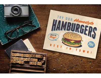 Set de table en vinyle 40 x 30 cm (Lot de 6) (Imprimé hamburgers)