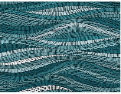 Set de table en vinyle 40 x 30 cm (Lot de 6) (Vagues)
