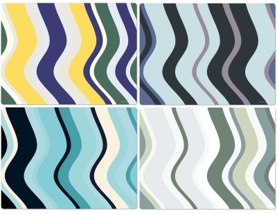 Set de table en vinyle 40 x 30 cm Wave II (Lot de 4 sets de table motifs assortis)