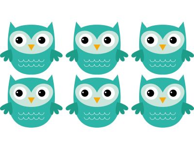 Set de table en vinyle hibou coloré (Lot de 6)