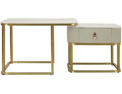 Set de 2 tables d'appoint gigognes en mdf et métal Beautry