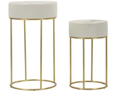 Set de 2 tables d'appoints en mdf et métal Wedding