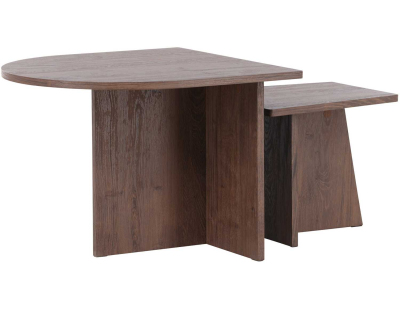 Set 2 tables basses en MDF Sala 60 x 45 cm et 40 x 35 cm