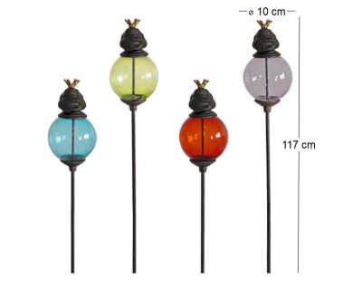 Set de 4 tuteurs boules colorées Animaux (Grenouilles)