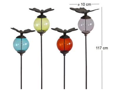 Set de 4 tuteurs boules colorées Animaux (Papillons)