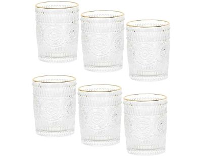 Set de 6 verres liseré doré
