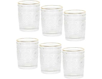 Set de 6 verres liseré doré