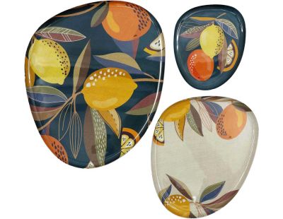 Set de 3 vide-poches en métal (Citrus ovale)