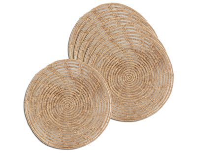 Sets de table ronds en palmier naturel (Lot de 6)