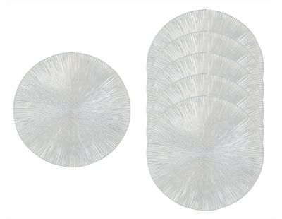 Sets de table en vinyle Fête (lot de 6) (Argent)