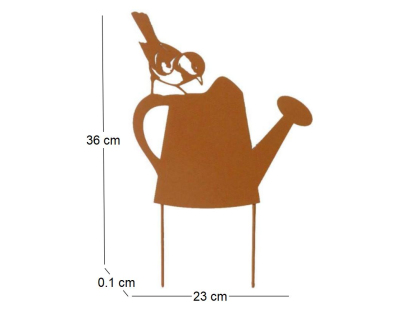 Silhouette arrosoir sur pique en fonte 23 x 36 cm