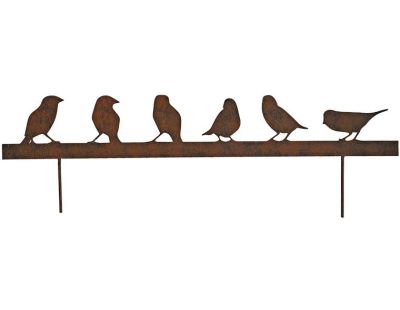 Silhouette famille oiseaux en fer 70 x 12 cm