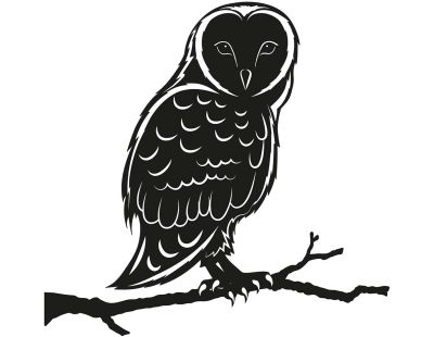 Silhouette sur pique en acier noir (Hibou)