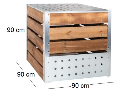 Silo à compost acier et bois (700L)