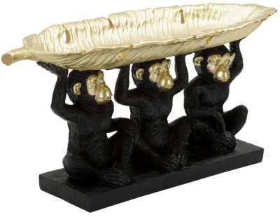 Singe décoratif en polyrésine Monkey trio 43 x 15.7 x 20 cm