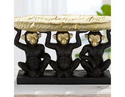 Singe décoratif en polyrésine Monkey trio 43 x 15.7 x 20 cm