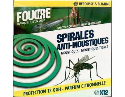 Spirales antimoustiques insecticides et répulsives (Lot de 5 boites de 12 spirales)