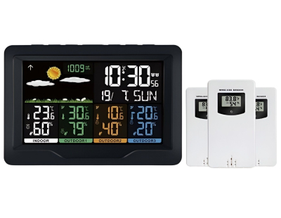 Station météo couleur avec 3 capteurs extérieurs