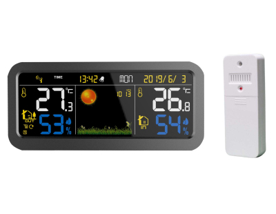 Station météo électronique couleur avec capteur extérieur