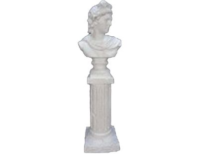 Statue buste blanc en magnésia 19 x 16 x 63.5 cm