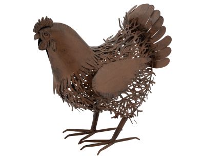 Statue décorative en métal vieilli (Poule)