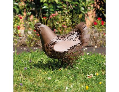 Statue décorative en métal vieilli (Poule)