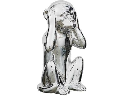 Statue en dolomite Singe 17 x 15 x 28 cm (Argent)