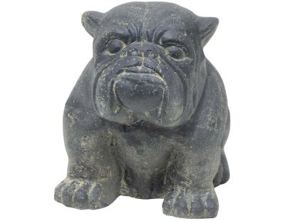 Statue en pierre reconstituée Bouledogue (29 x 45 x 41 cm)