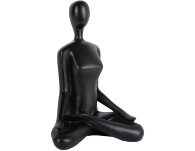 Statue en polyrésine Open Lotus (Noir)