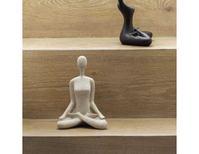 Statue en polyrésine Open Lotus (Gris clair)